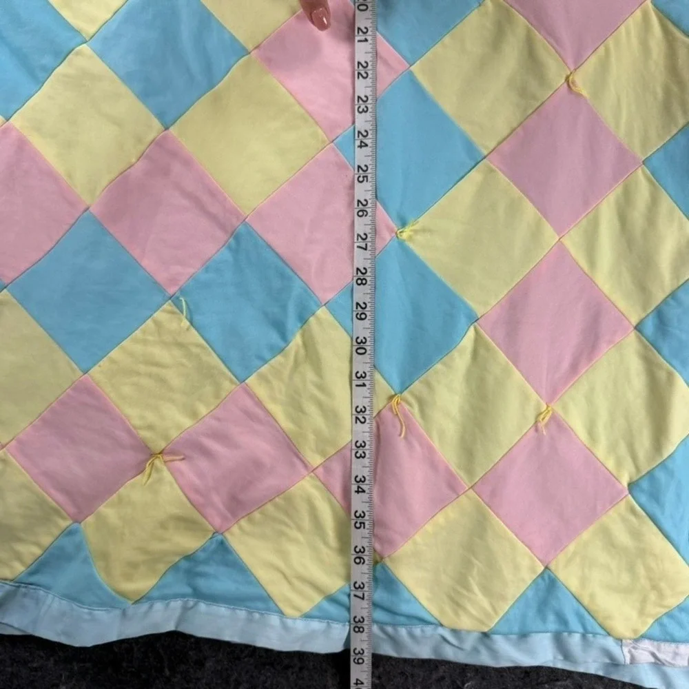 Pastel Diamond Patchwork Baby Quilt‎ Blanket Nursery Decor Crib Play Mat